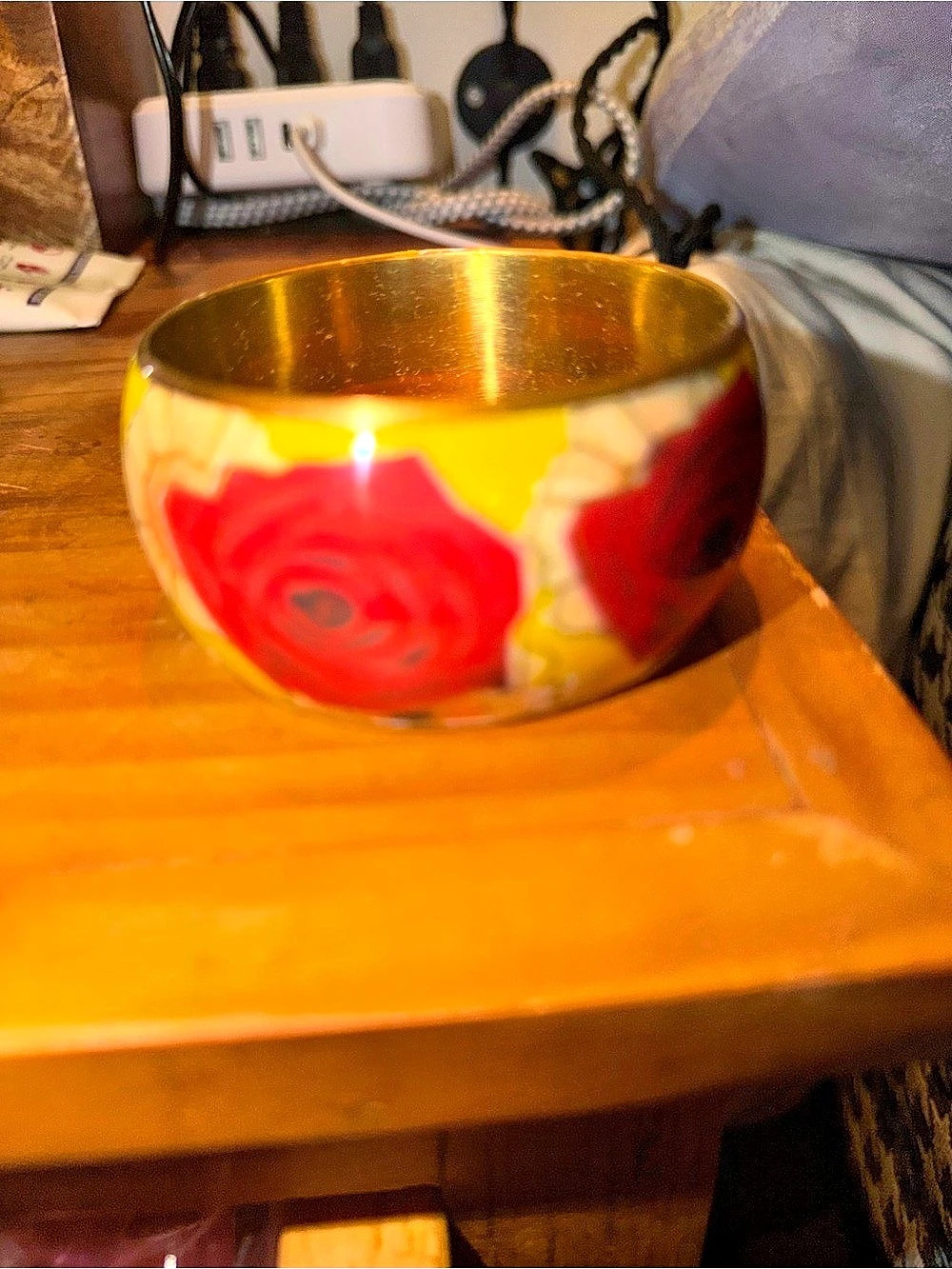 Painted Bangle in Red & Yellow